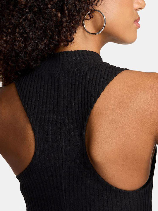 Sportswear Γυναικείο Αθλητικό Crop Top Αμάνικο Black