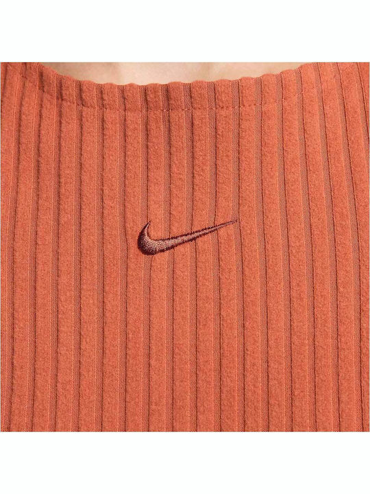 Sportswear Καλοκαιρινό Midi Φόρεμα Πλεκτό Πορτοκαλί