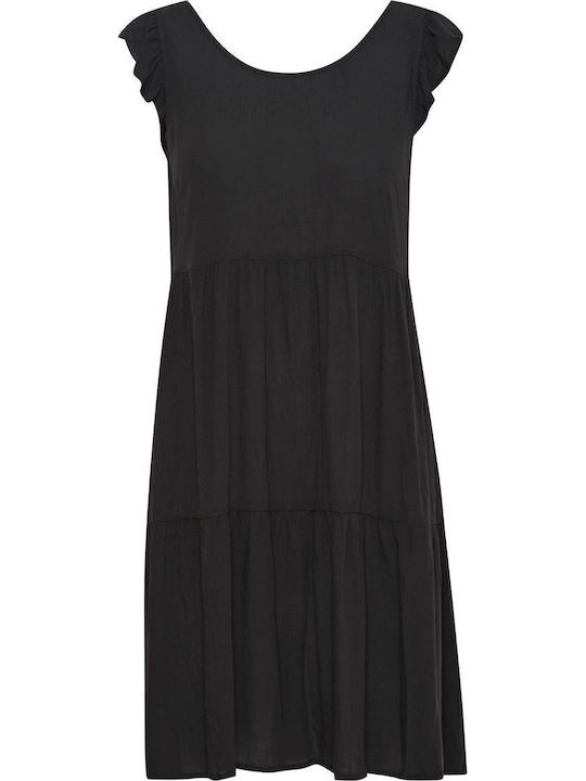 Mini Φόρεμα με Βολάν Black