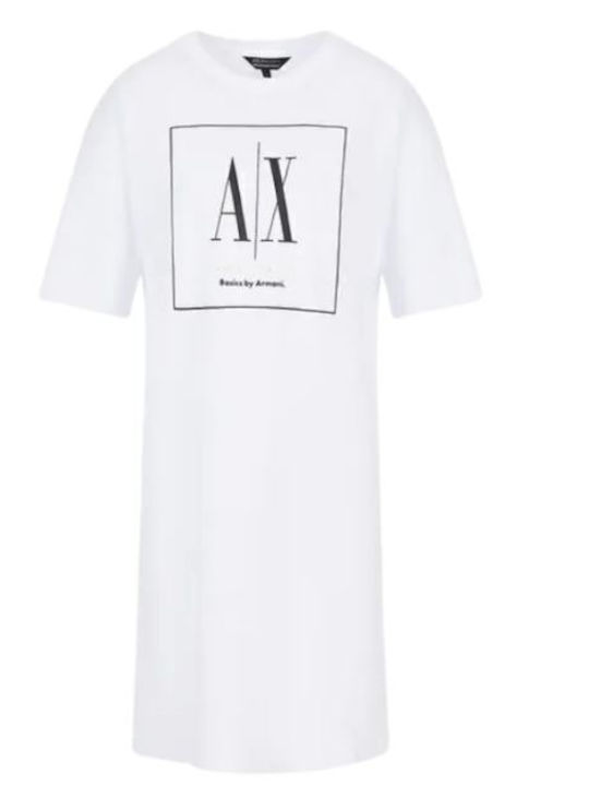 Лятна Mini Спортна Рокля T-shirt Къс Ръкав Бяла
