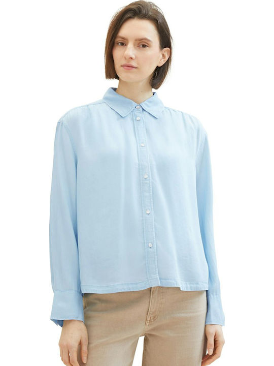 Дълъг ръкав Женска Дънково Риза Light Stone Blue Denim