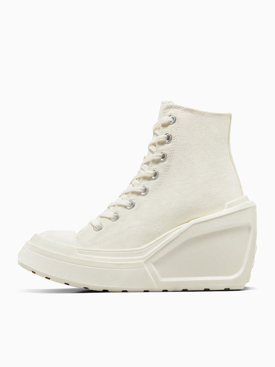Chuck 70 De Luxe Wedge Flatforms Boots Egret / Black / White