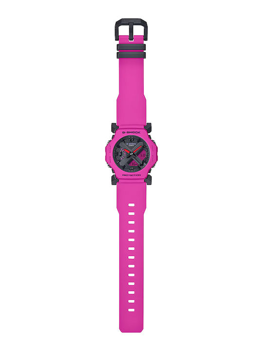 Casio G-shock Digital Men's Watch Chronograph Battery with Pink Rubber Strap
