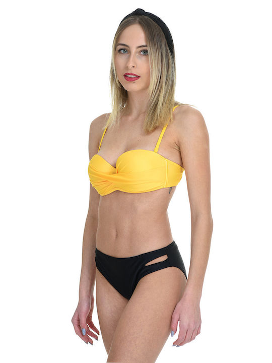 MiandMi Fără bretele Top bikini Yellow