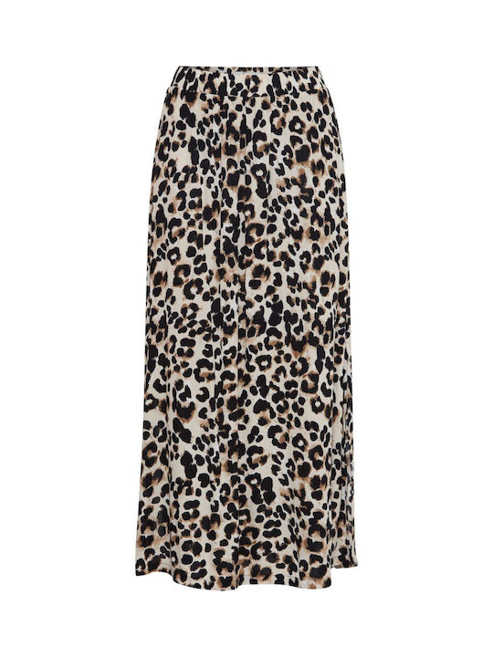 ICHI Skirt Leopard Tannin Leo