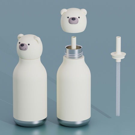 Asobu Παιδικό Παγούρι Πλαστικό με Καλαμάκι Bear 460ml (Διάφορα Σχέδια/Χρώματα)