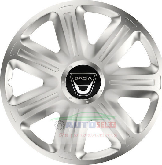 Versaco Car Hubcap Set with Dacia Emblem 15" 4pcs Silver