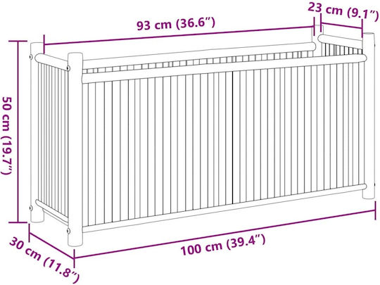 Ζαρντινιέρα 100x30x50 Εκ Μπαμπού Καφέ 100 X 30 X 50 Cm