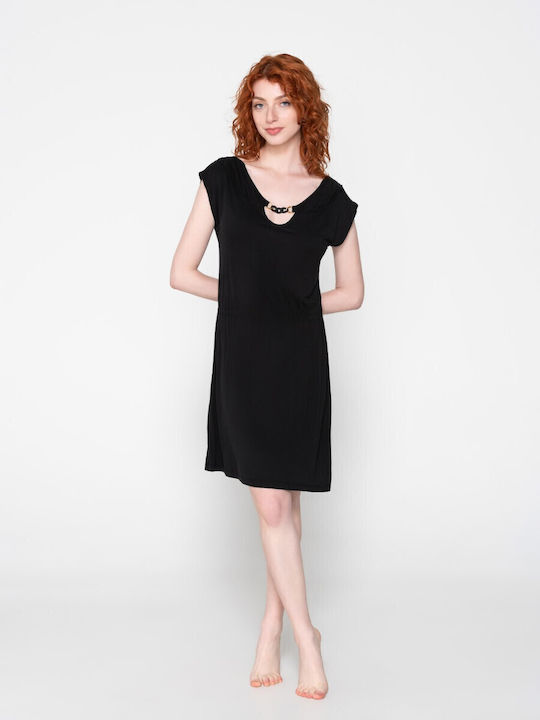 Luna Damen Mini Kleid Strand Black