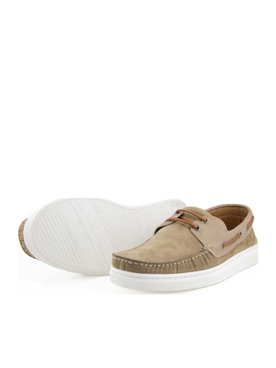 Δερμάτινα Ανδρικά Boat Shoes σε Μπεζ Χρώμα
