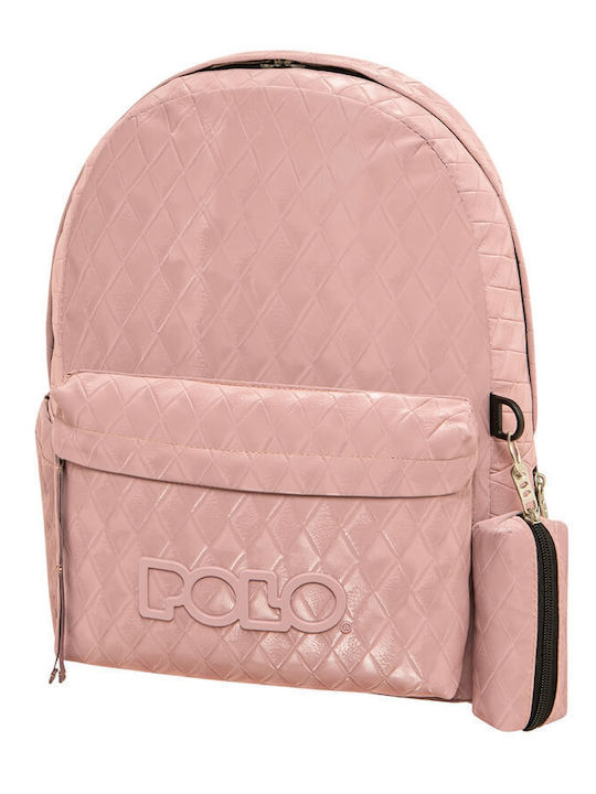 Leder Damentasche Rucksack Rosa