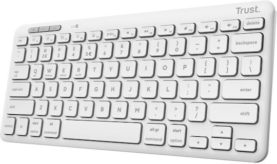 Trust Lyra Ασύρματο Bluetooth Πληκτρολόγιο Αγγλικό US Λευκό