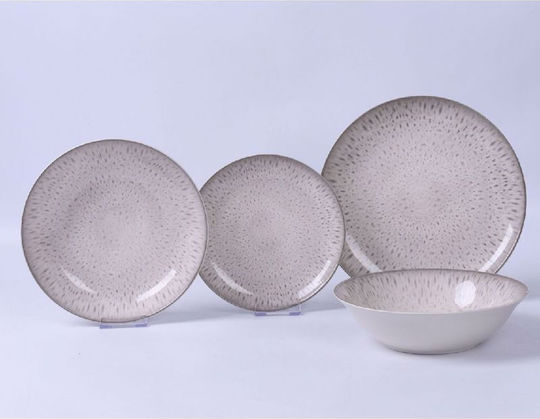 Cryspo Trio Beige Ceramic Dinnerware Set 20pcs