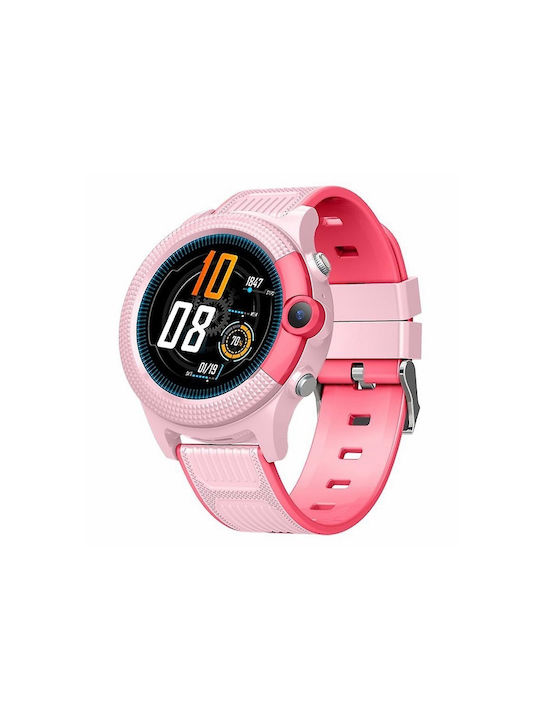 Smartwatch pentru copii cu curea din cauciuc/plastic Pink