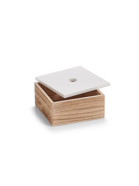 Ξύλινο Κουτί Αποθήκευσης με Καπάκι Μπεζ 24x24cm 3τμχ