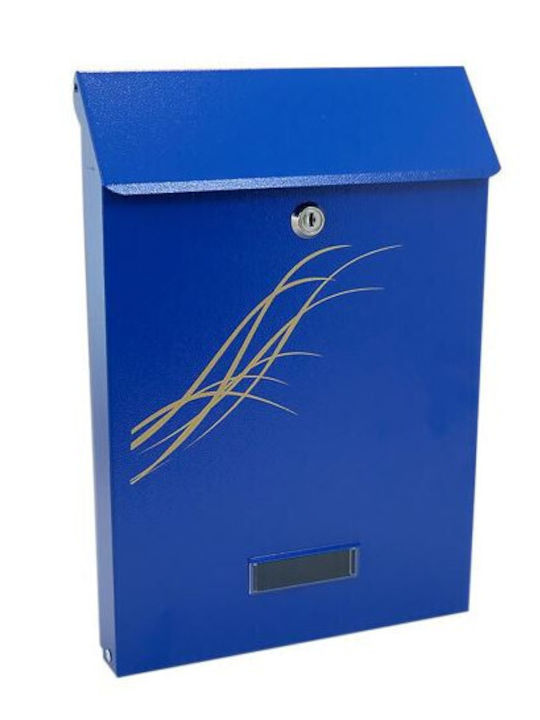 Damech Cutie Poștală pentru Exterior Inox în Culoarea Albastru 25x6.5x35.5cm