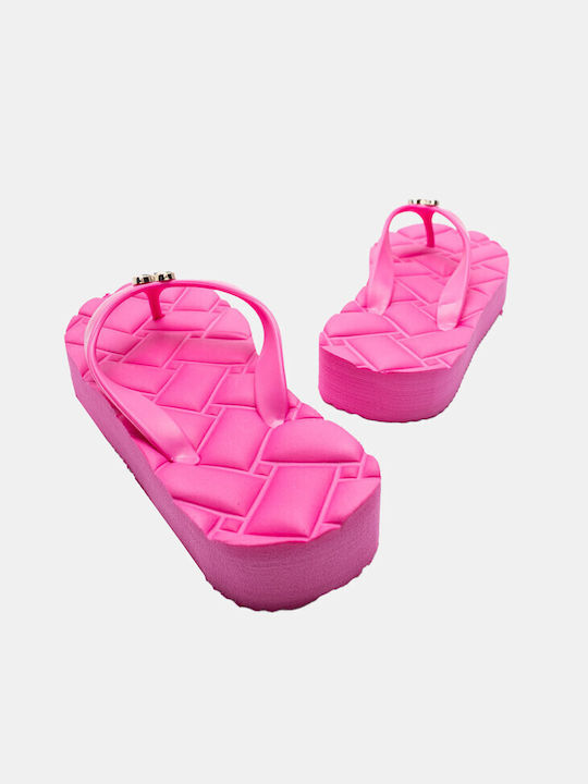 Luigi Damen Flache Sandalen in Fuchsie Farbe