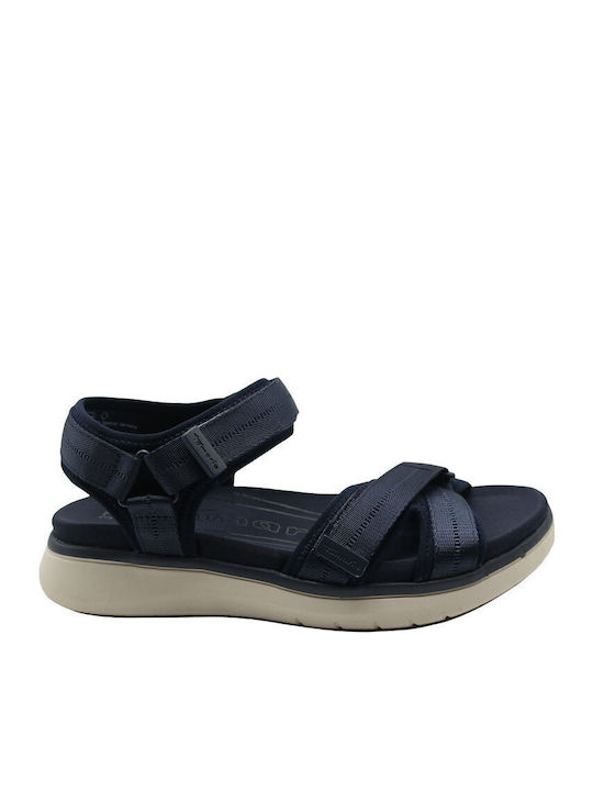 Women's Flat Sandals with Strap in Navy Blue Color
