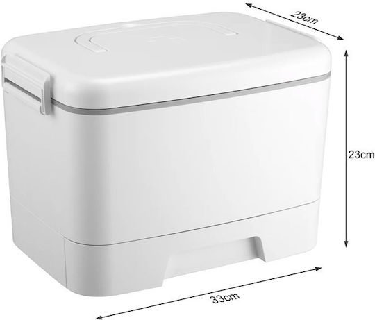 Bakaji Δοχείο Φαγητού Πλαστικό Λευκό 33x23cm