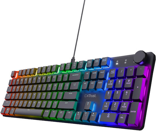 Trust GXT 866 Torix Gaming Μηχανικό Πληκτρολόγιο με Huano White διακόπτες και RGB φωτισμό (Αγγλικό US)