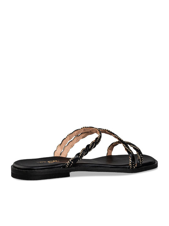 Women's Flat Sandals in Black Color