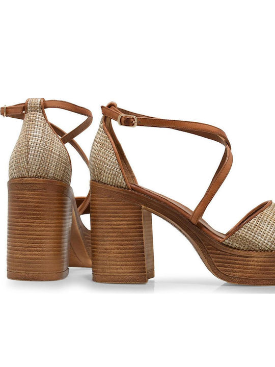 Leder Sandalen Beige