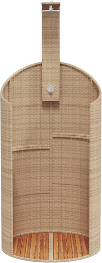 vidaXL Pool Shower Made of Natural Wood 241.5x100x100cm Pink