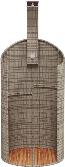 Vidaxl Ντους Εξ Χώρου 100x100x241,5 Εκ Συνθετικό Ρατάν Ξύλο Ακακίας