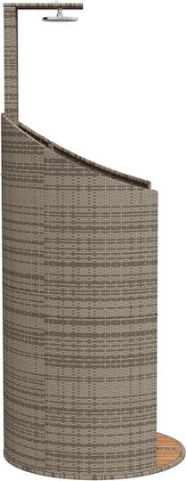Vidaxl Ντους Εξ Χώρου 100x100x241,5 Εκ Συνθετικό Ρατάν Ξύλο Ακακίας