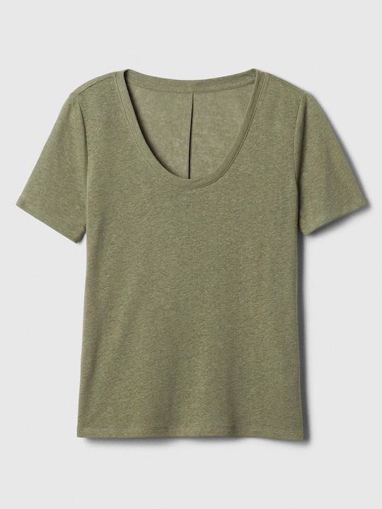 GAP Damen Sommerliche Bluse Leinen Walden Green