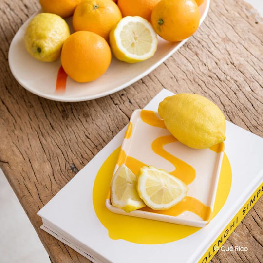 Que Rico Πιατέλα Σερβιρίσματος Ορθογώνια Κεραμική Πολύχρωμη 17x13εκ.