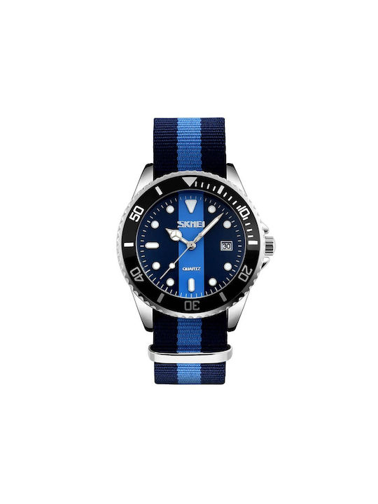 Skmei Watch Battery with Fabric Strap Dark Blue