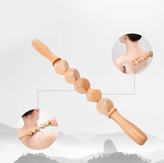Ancient Wisdom Ξύλινο Roller Μασάζ για το Σώμα κατά της Κυτταρίτιδας Μπεζ