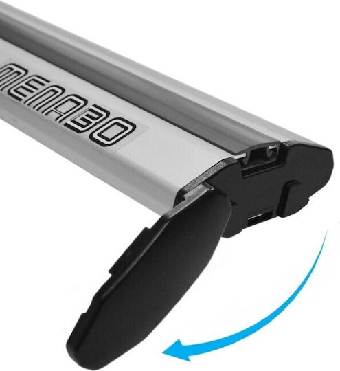Menabo Menabo Aluminum Car Roof Bars 135cm Set with Roof Rack Legs for Cars with Factory Bars Silver