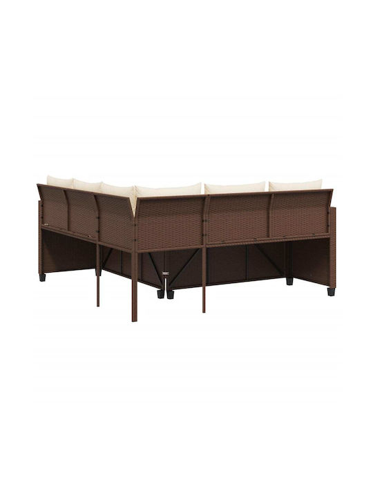 Garden & Outdoor Furniture Sets Sofa Set 2 Pieces Brown with Pillows