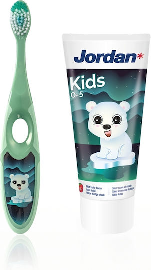 Jordan Step 2 Детска Четка за Зъби за 3+ Години Polar Bear Olive Mint