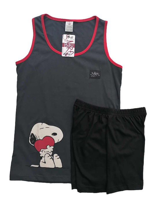 Sara Set Pijamale pentru Femei Anthracite
