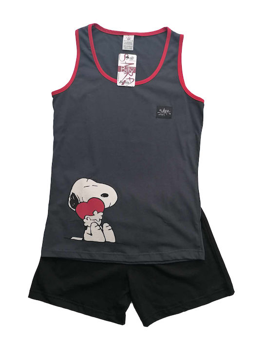 Sara Set Pijamale pentru Femei Anthracite