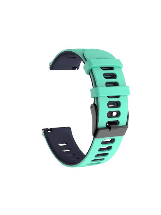20mm Huawei Watch Gt2e 42mm Samsung Galaxy Watch Active 2 Ζώνη Ρολογιών Σιλικόνης Teal + Μπλε