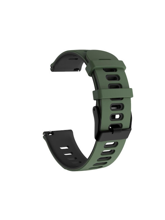20mm Huawei Watch Gt2e 42mm Samsung Galaxy Watch Active 2 Silicone Watch Band Στρατός Πράσινο + Μαύρο