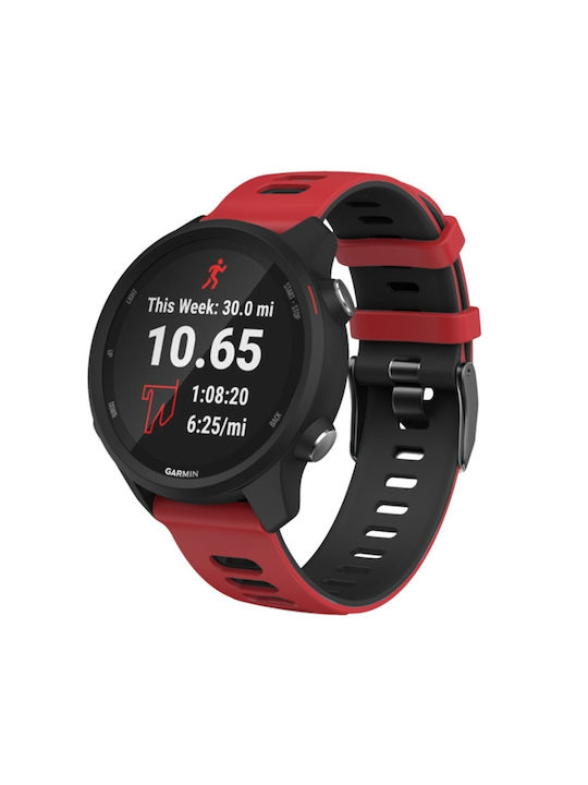 20mm Huawei Watch Gt2e 42mm Samsung Galaxy Watch Active 2 Silicone Watch Strap Red + Black