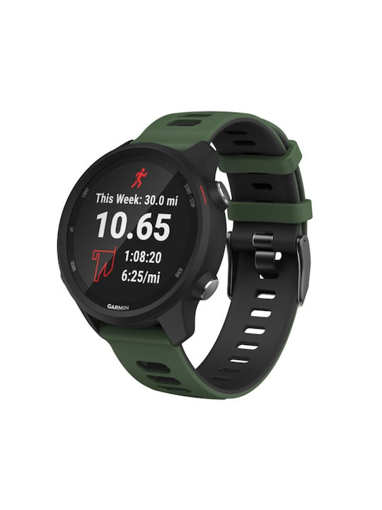 20mm Huawei Watch GT2e 42mm Samsung Galaxy Watch Active 2 Silicone Watch Band Army Green + Black