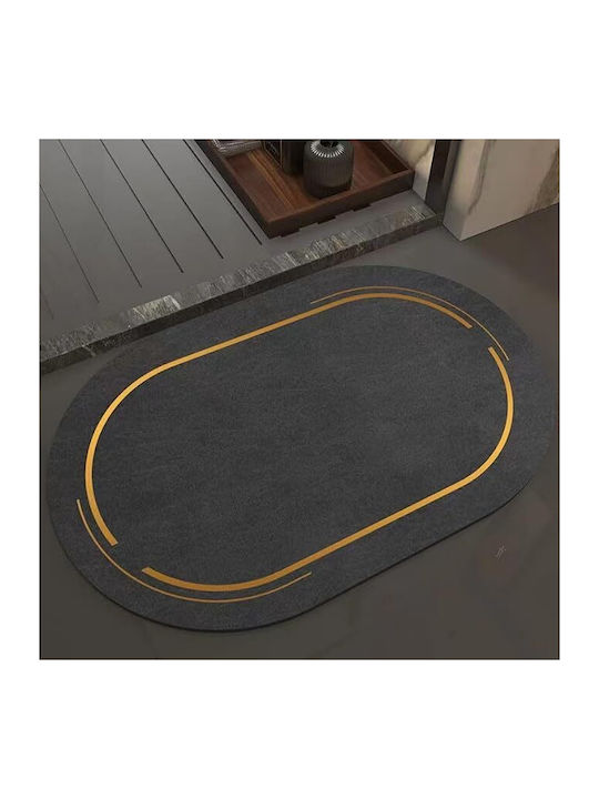 Antiderapant Covoraș de Baie Oval ZE1AG93QWS46C Negru 60x40buc
