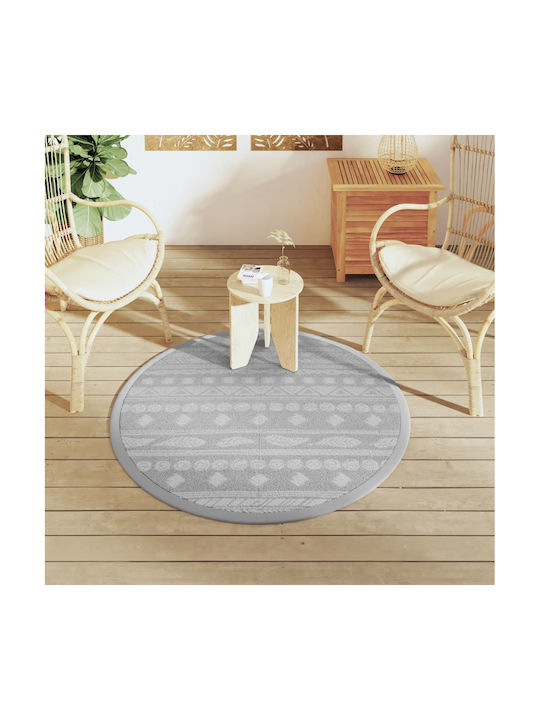 vidaXL Rug Outdoor Round Grey