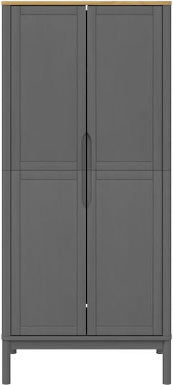 Δίφυλλη Ντουλάπα Γκρι 77x53x171cm