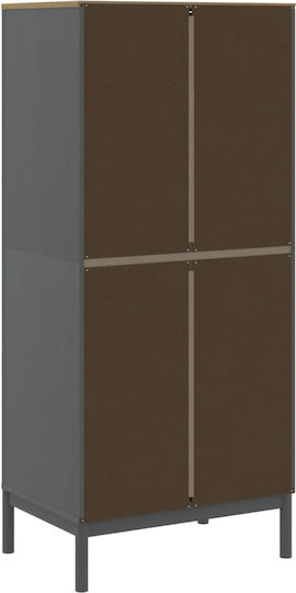 Δίφυλλη Ντουλάπα Γκρι 77x53x171cm
