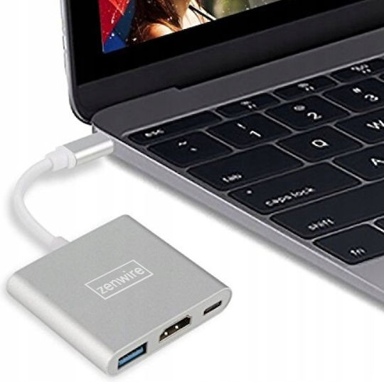 Zenwire Adapter 3-in-1 Hub USB-C 4K HDMI PD MacBook Dex Zenwire