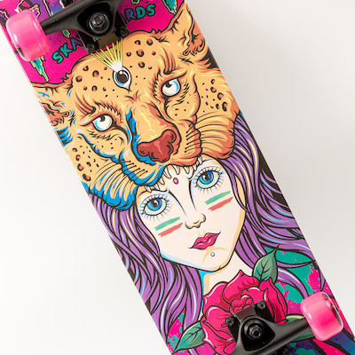 Fish Skateboards Lion Lady 31" Komplett Kurzboard Mehrfarbig