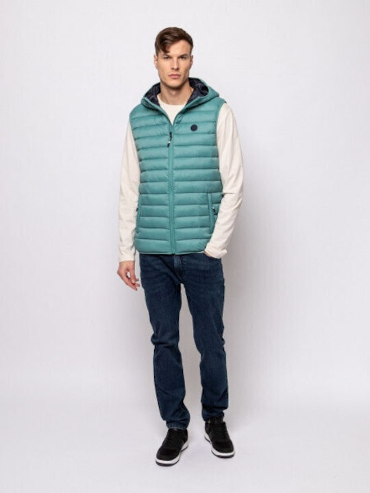 Heavy Tools Men's Sleeveless Puffer Jacket Turquoise