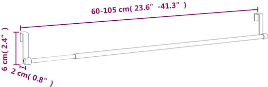 vidaXL Telescopic Shower Curtain Track Aluminium White 105cm